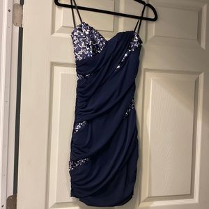 party dress blue with sequins